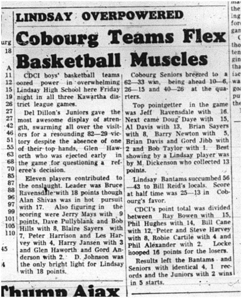 1964-02-05 School -Baskteball -CDCI boys -Lindsay high school