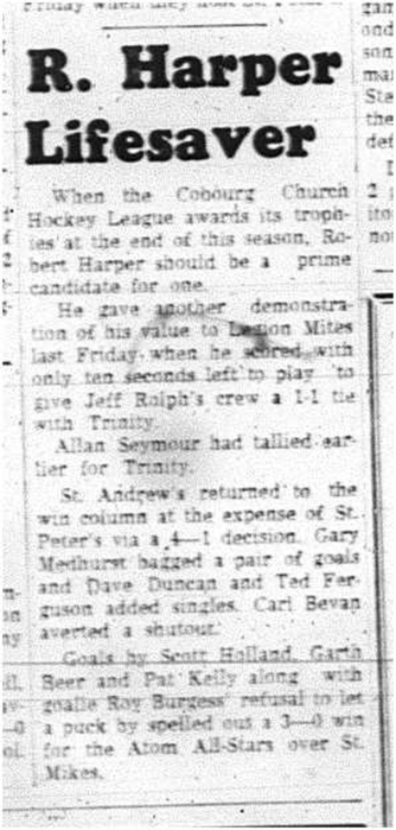 1964-02-12 Hockey -CCHL -Robert Harper