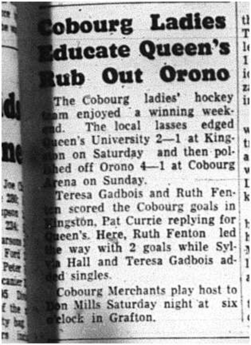 1964-02-12 Hockey -Cobourg ladies