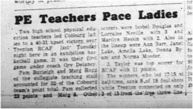 1964-02-12 School -Basketball -Cobourg girls high school exibition vs. Trenton RCAF
