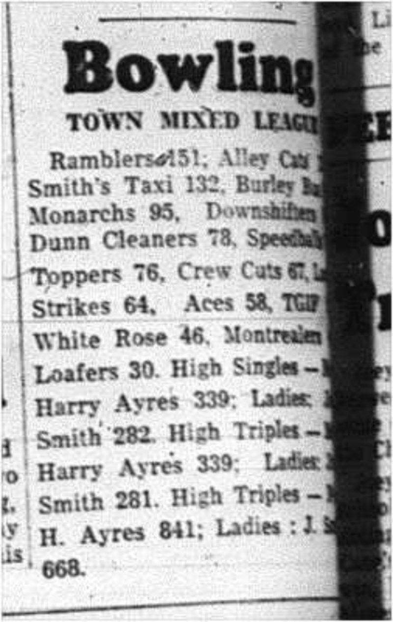 1964-02-19 Bowling -Town mixed league