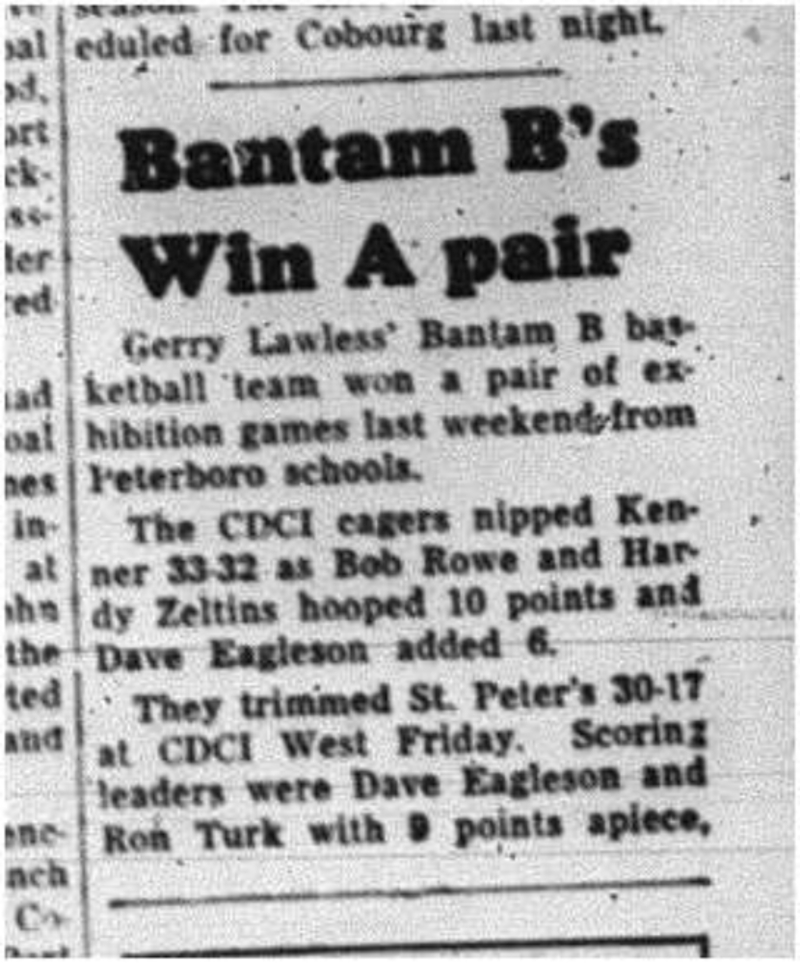 1964-02-19 School -Basketball  -CDCI Bantam B`s vs. St. Peters