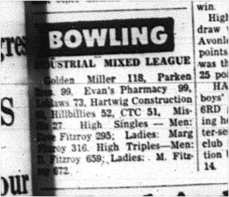 1964-03-04 Bowling -Industrial Mixed League