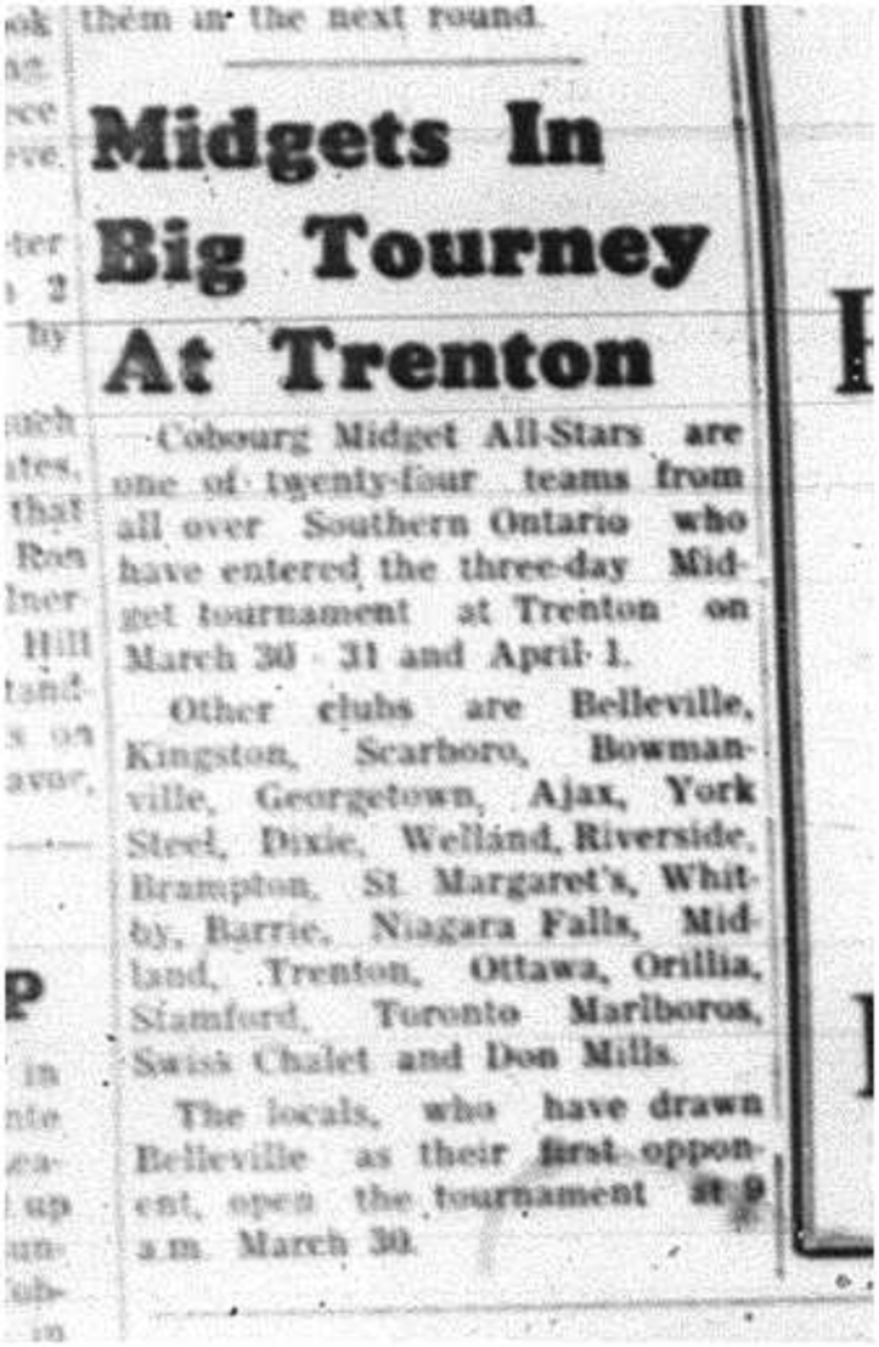 1964-03-04 Hockey -Cobourg Midget All-Stars -Tournament