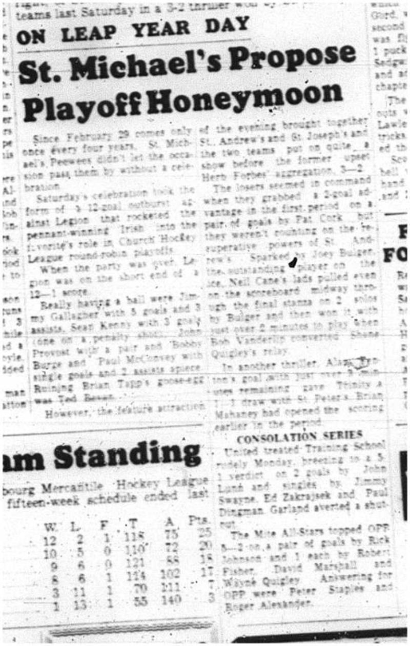 1964-03-04 Hockey -St. Michaels Peewees -CCHL