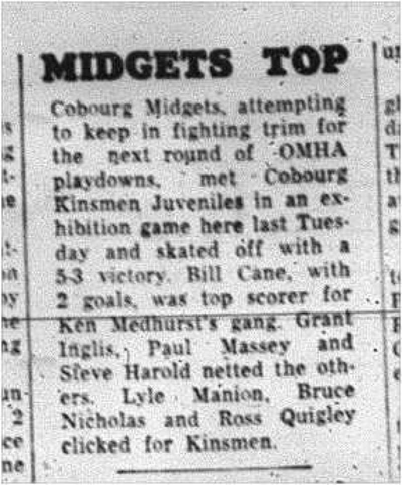 1964-03-11 Hockey -Cobourg Midgets -OMHA