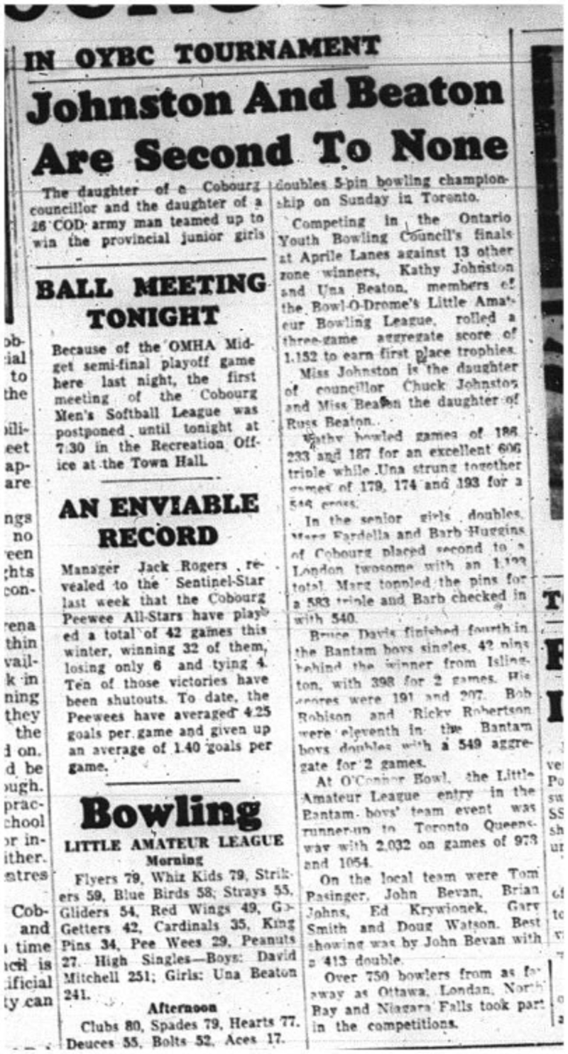 1964-03-18 Bowling -Doubles 5-pin Championship