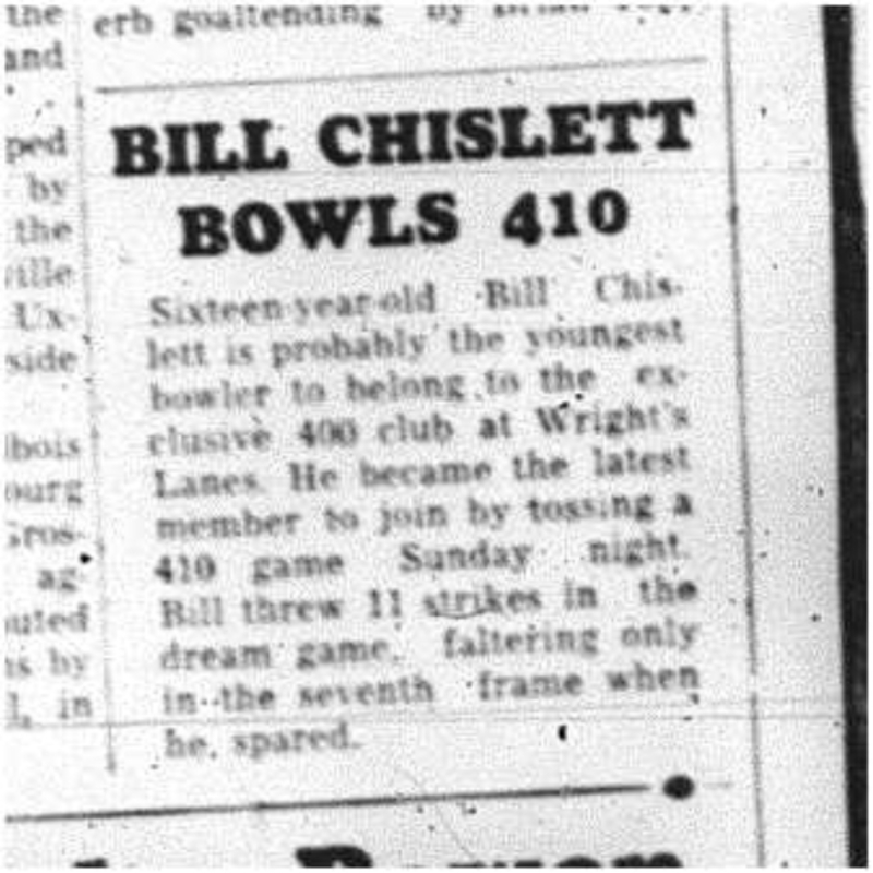 1964-04-01 Bowling -Bill Chislett