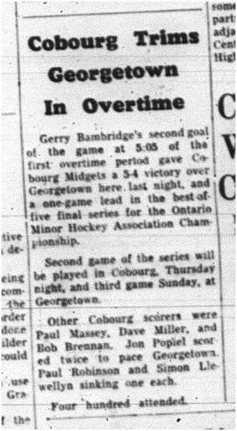 1964-04-01 Hockey -Cobourg Midgets Vs. Georgetown