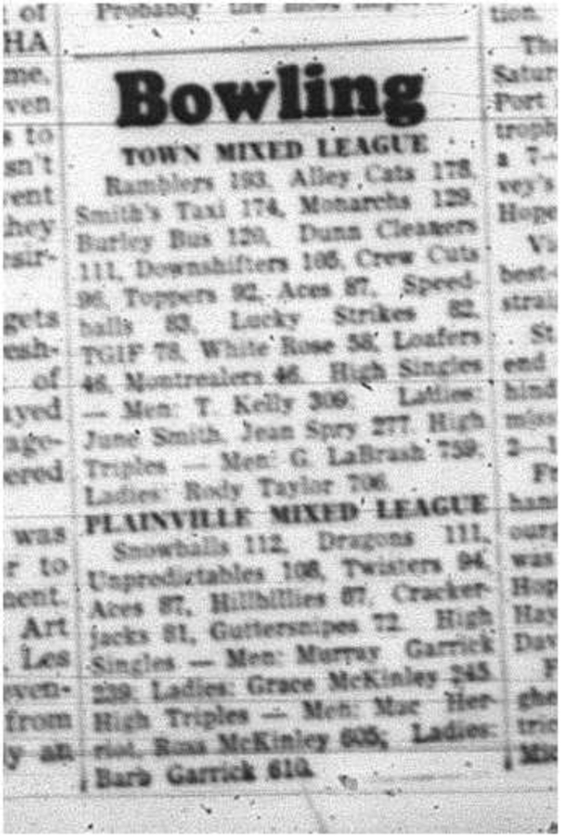 1964-04-08 Bowling -Town Mixed League -Plainville Mixed League