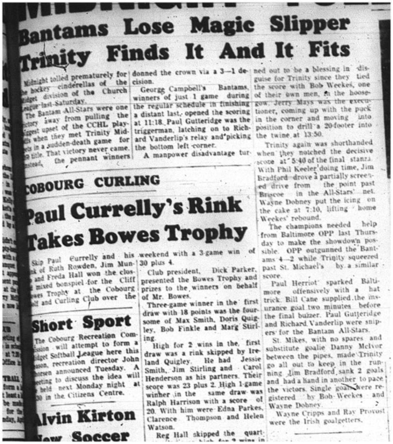 1964-04-08 Hockey -CCHL -Bantam All-Stars Vs. Trinity Midgets