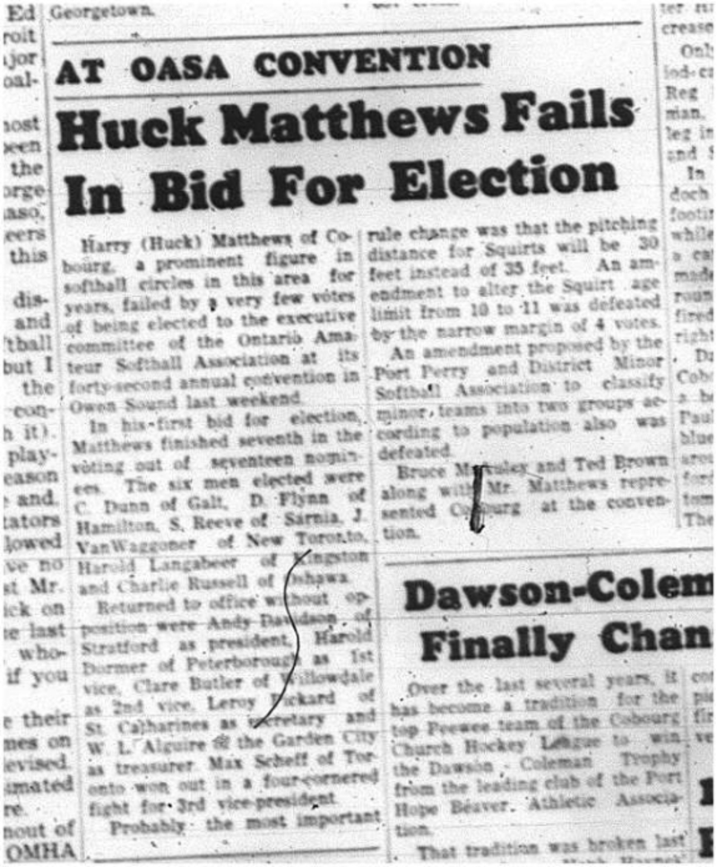 1964-04-08 Softball -Huck Matthews -OASA