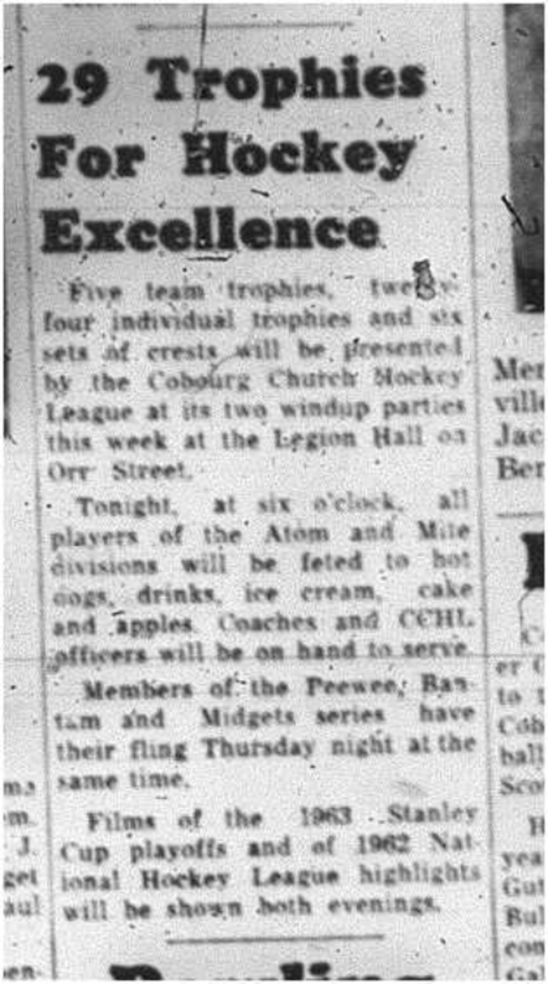 1964-04-15 Hockey -CCHL -Team trophys
