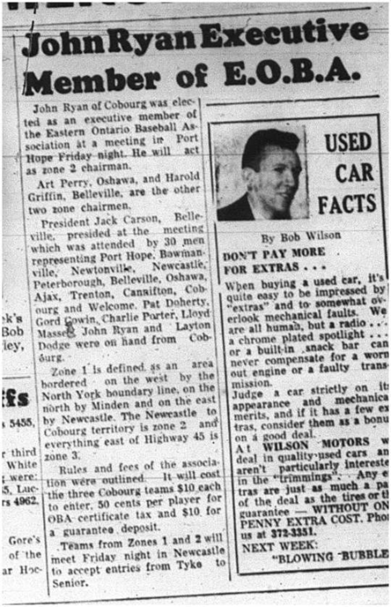 1964-04-22 Baseball - Mens - John Ryan - Executive member - E.O.B.A