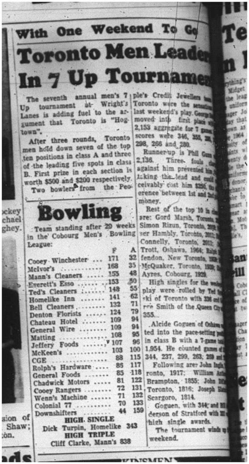 1964-04-22 Bowling - Mens - 7 Up - Tournament - Wrights Bowling Lanes