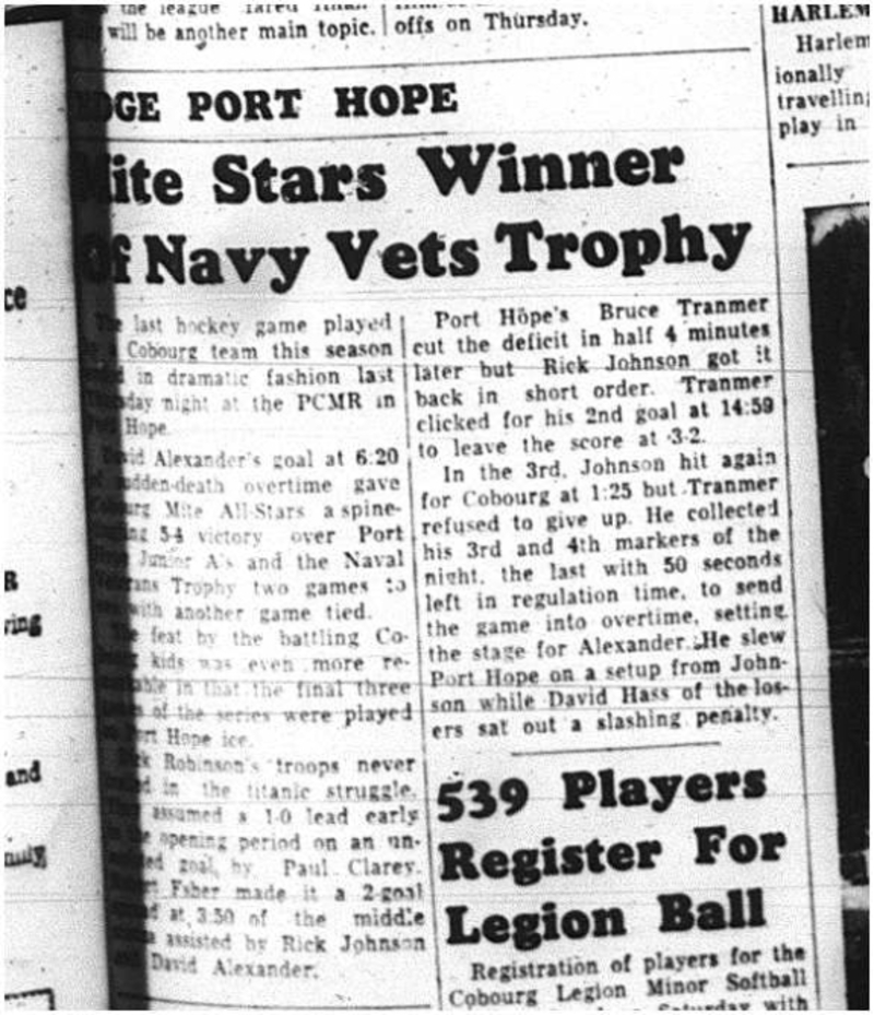 1964-04-22 Hockey - Boys - Cobourg Mite All-Stars Vs. Port Hope