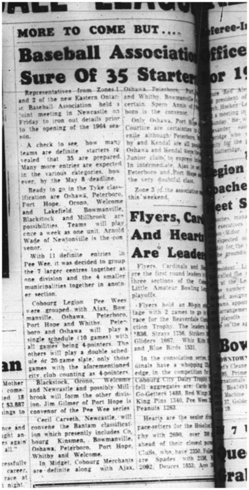 1964-04-29 Baseball - Boys - Cobourg Legion Peewees - E.O.B.A