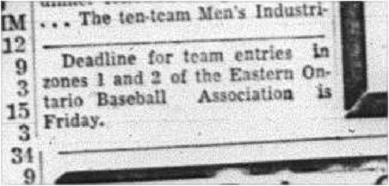 1964-05-06 Baseball - Boys - Team Entries