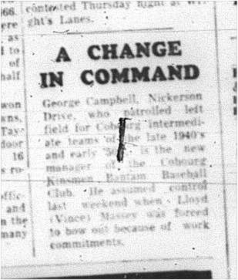 1964-05-06 Baseball - Mens - Kinsmen Bantam Baseball Club - George Campbell