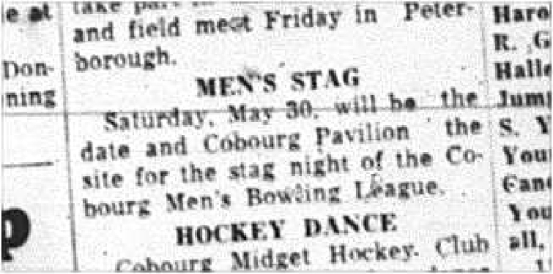 1964-05-13 Bowling - Mens - Cobourg Pavillion - Short Sport