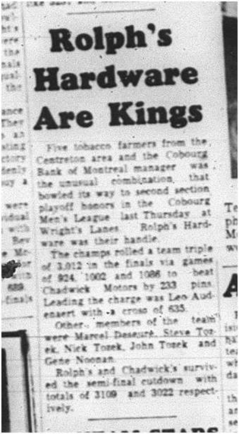 1964-05-13 Bowling - Mens - Rolphs Hardware - Wrights Lanes