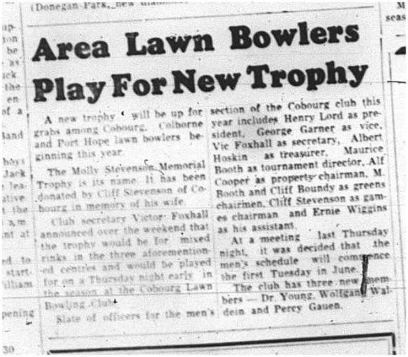 1964-05-20 Bowling - Mens - Molly Stevenson Memorial Trophy