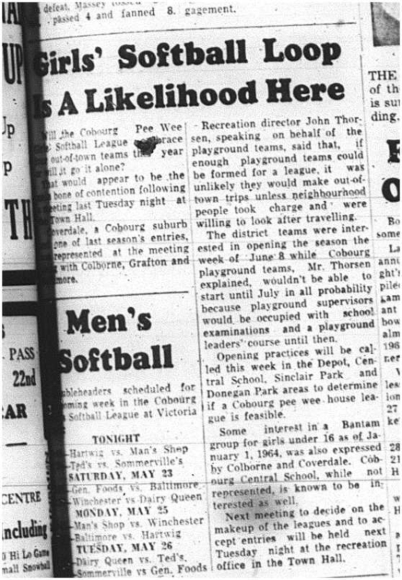 1964-05-20 Softball - Girls - Peewees