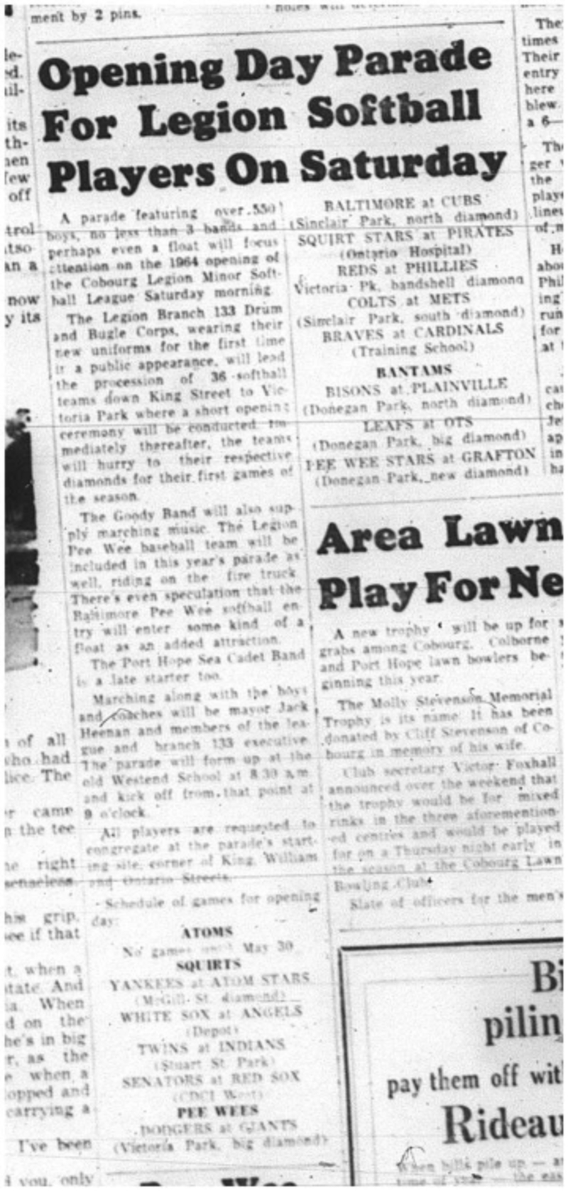 1964-05-20 Softball - Legion Softball - Opening Day Parade