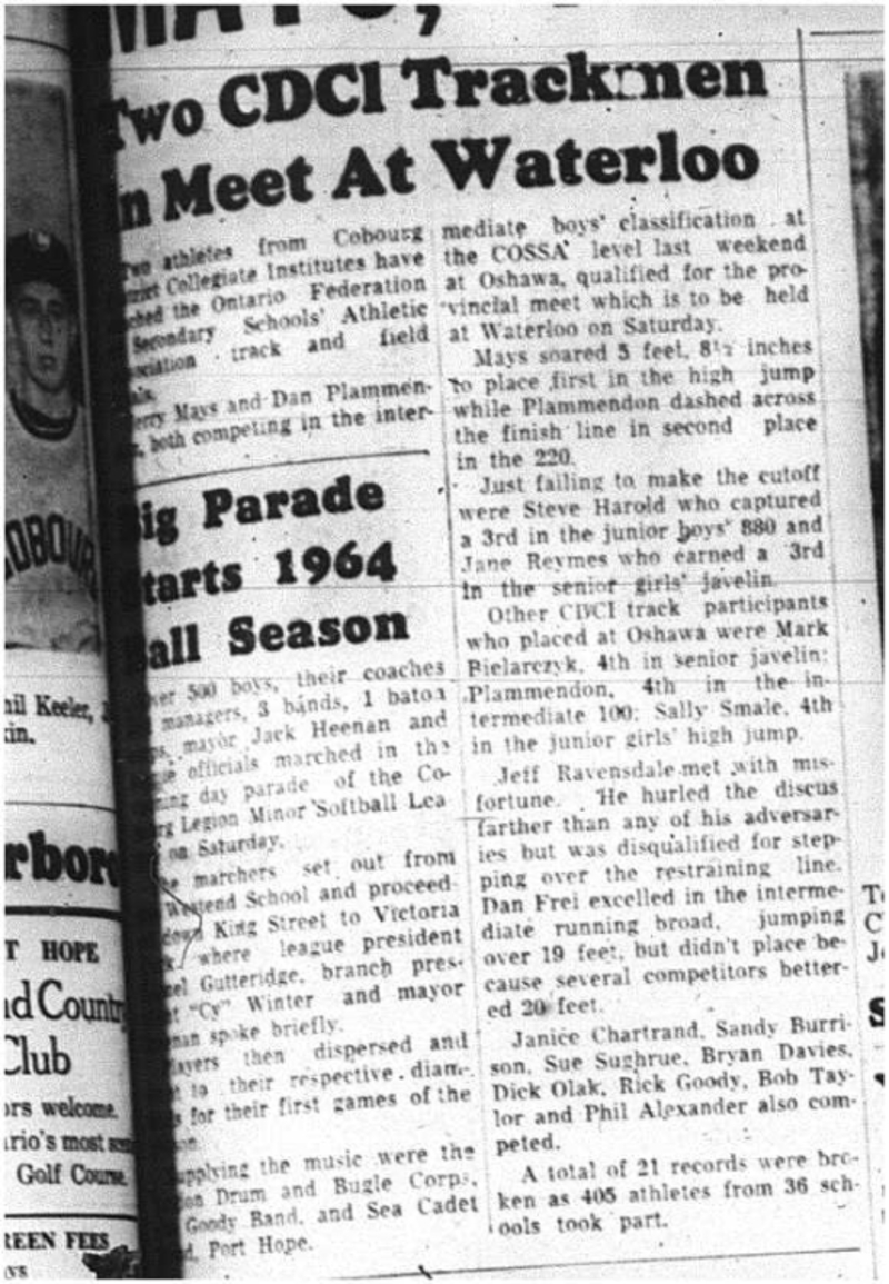 1964-05-27 School - Track And Field - Boys  - CDCI - Waterloo Meet