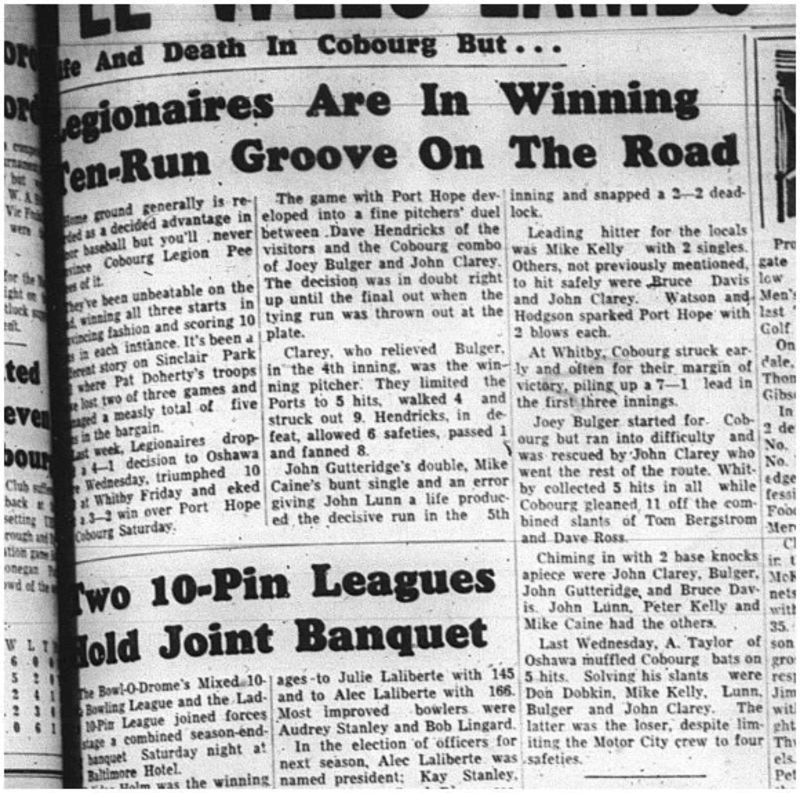 1964-06-17 Baseball - Mens - Cobourg Legion Peewees