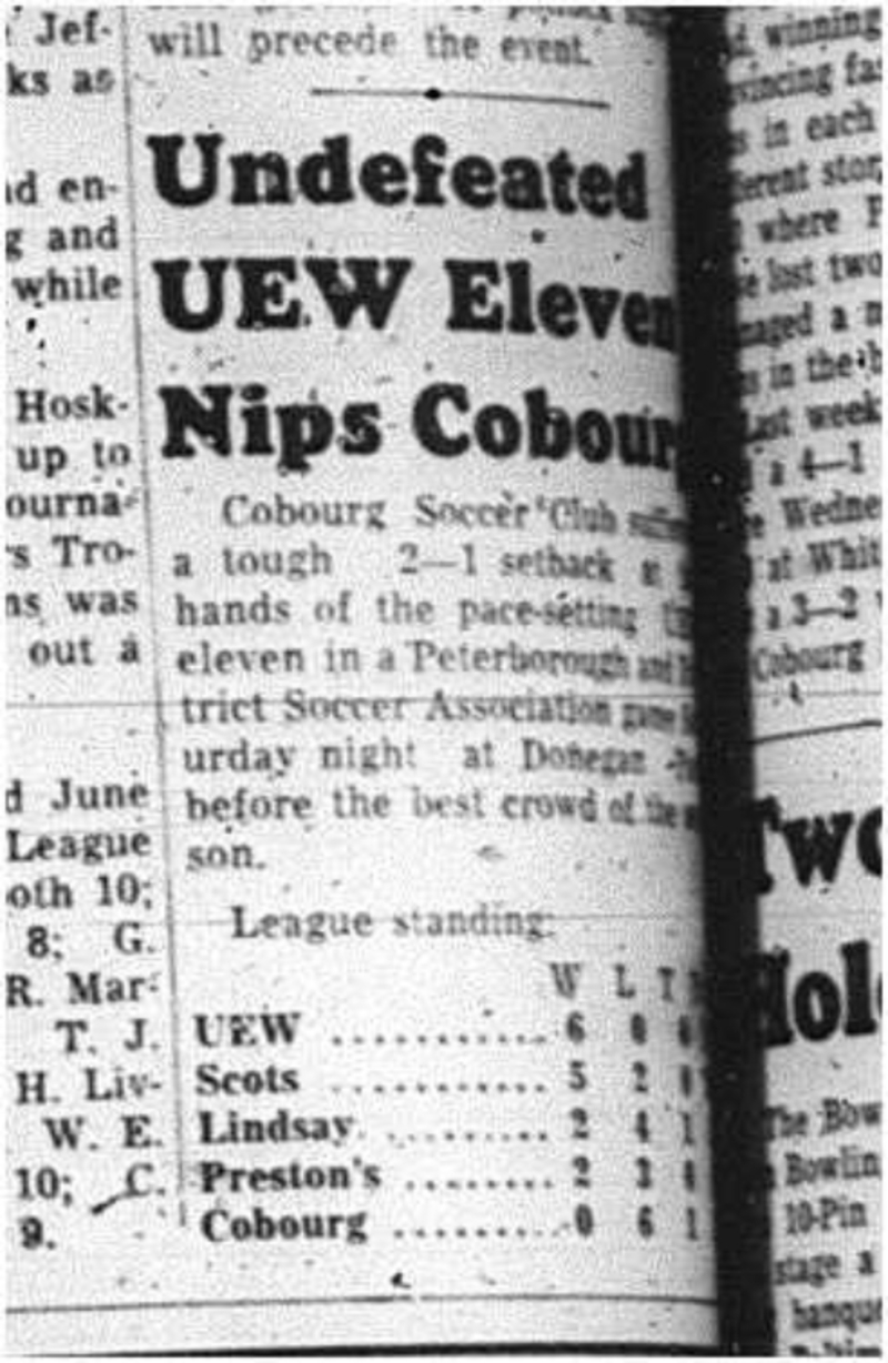 1964-06-17 Soccer - Mens - League Standings