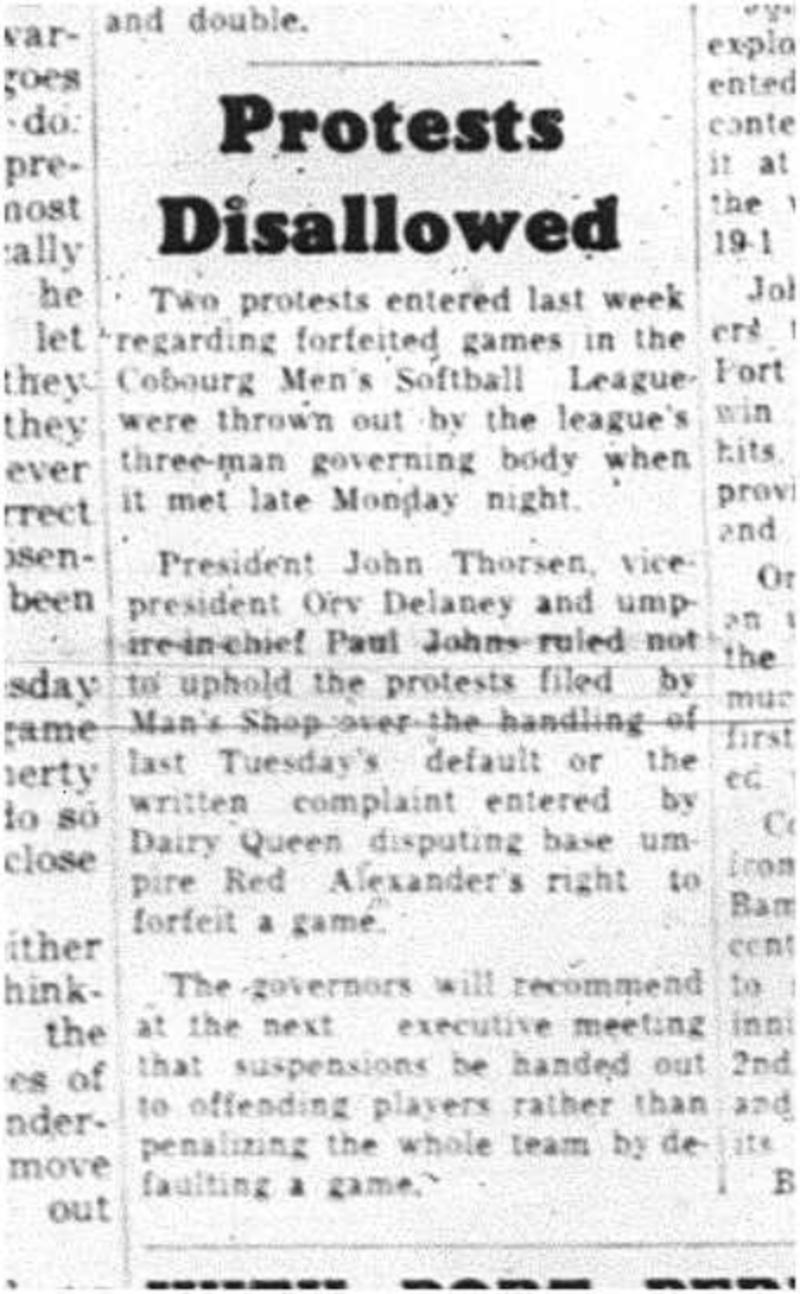 1964-07-01 Softball - Mens - Protests