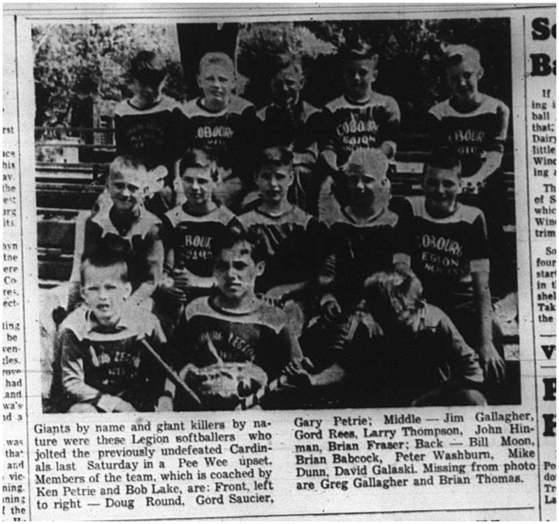 1964-07-08 Softball - Boys - Cobourg Legion Peewees