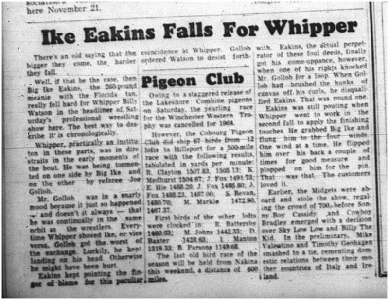 1964-07-08 Wrestling - Boys - IKE Eakins Vs. Whipper Billy Watson
