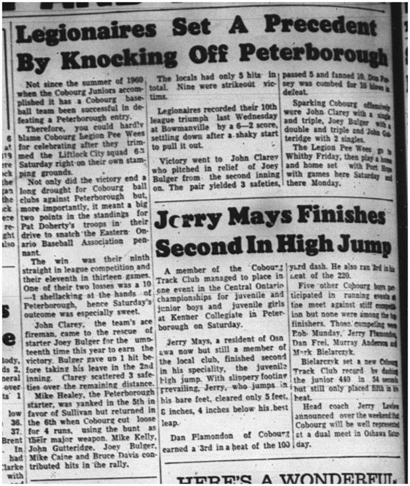 1964-07-15 Baseball - Mens - Cobourg Legion Peewees