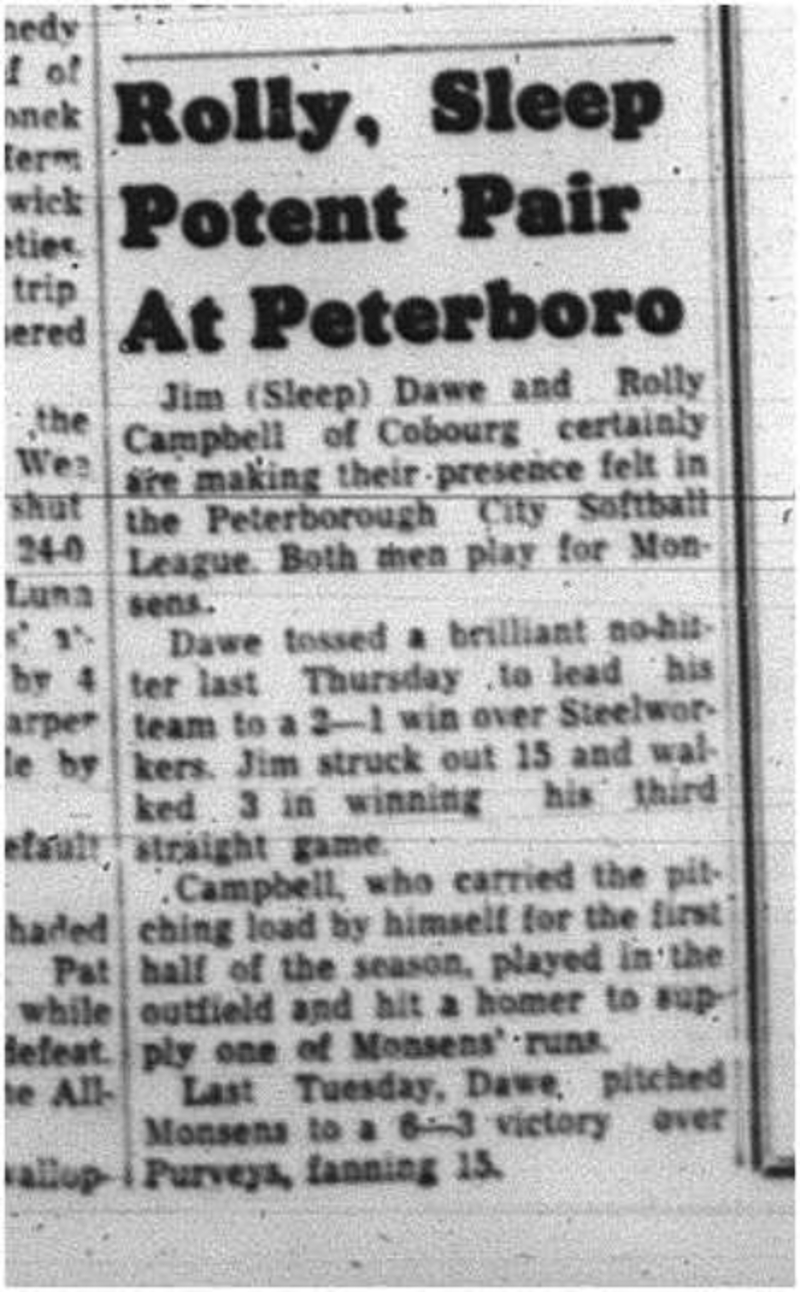 1964-07-15 Softball - Mens - Cobourg Vs. Peterborough