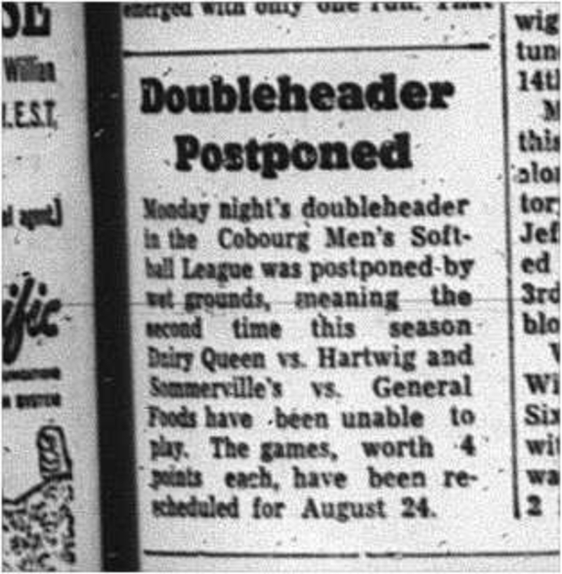 1964-07-15 Softball - Mens - Doubleheader - Cobourg