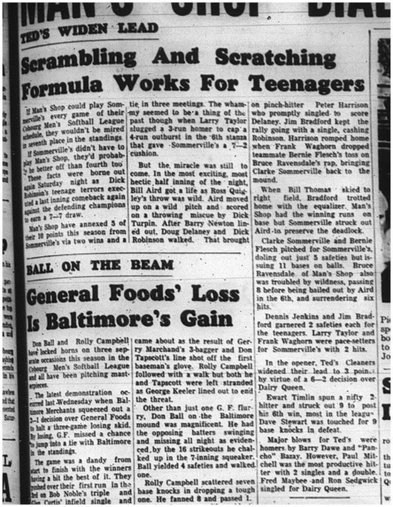 1964-07-15 Softball - Mens - Mans Shop