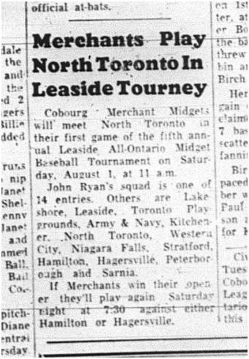 1964-07-22 Baseball - Mens - Cobourg Merchants
