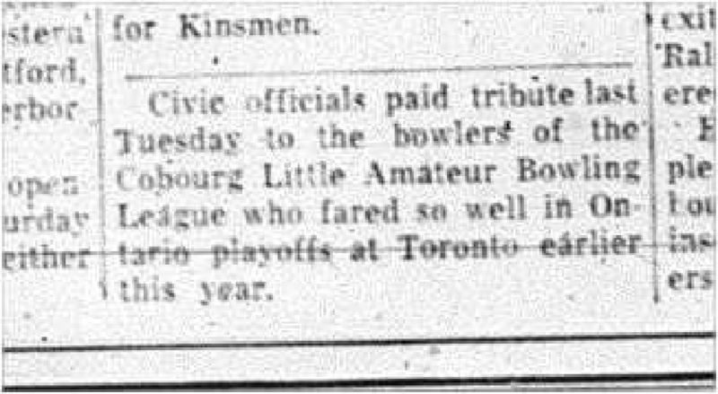 1964-07-22 Bowling - Mixed - Cobourg Little Amateur Bowling