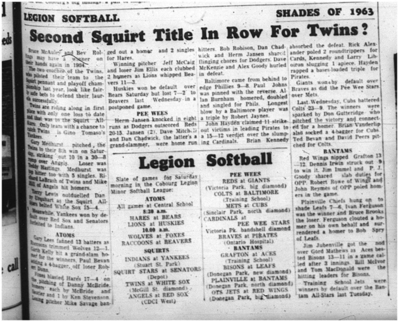 1964-07-22 Softball - Boys - Legion Softball