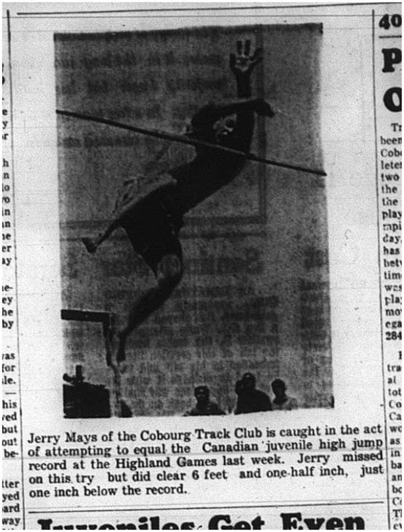 1964-08-12  Track and Field - Boys - Jerry Mays - Cobourg Track Club