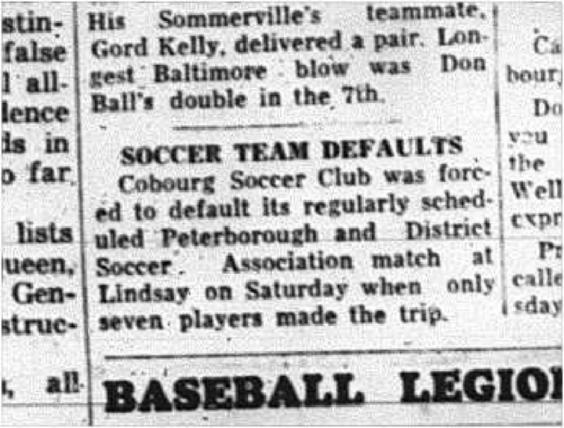 1964-08-19 Soccer - Mens - Cobourg Soccer Club Vs. Lindsay