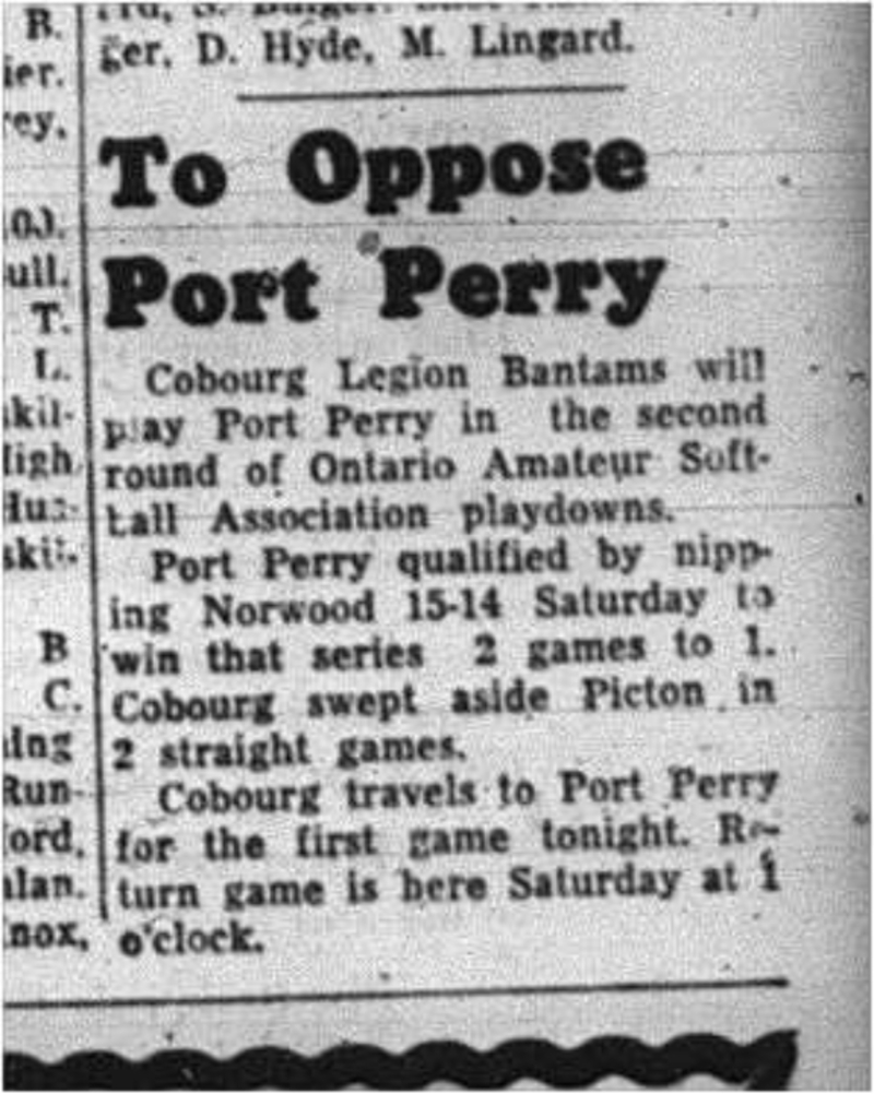 1964-08-19 Softball - Boys - Cobourg Legion Bantams Vs. Port Perry_001