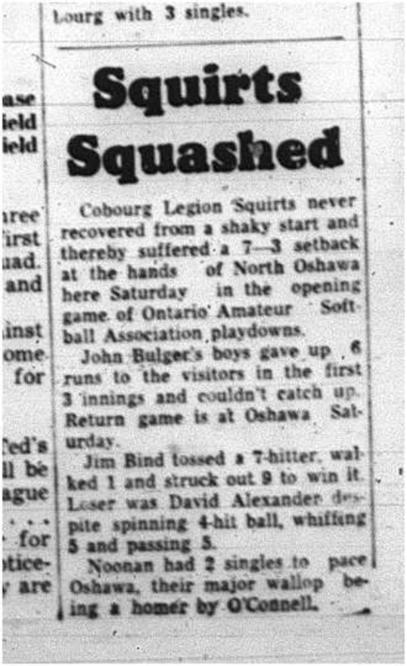 1964-08-19 Softball - Boys - Cobourg Legion Squirts