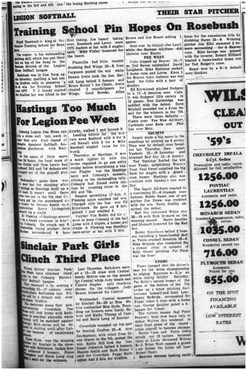 1964-08-19 Softball - Boys - Legion Minor Softball League