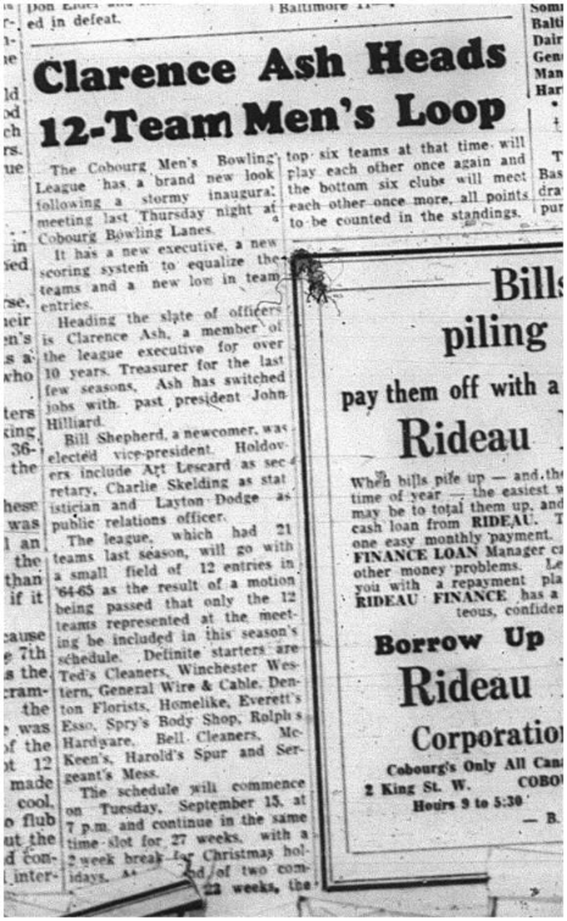 1964-08-26 Bowling - Mens - 12- Team Mens Loop