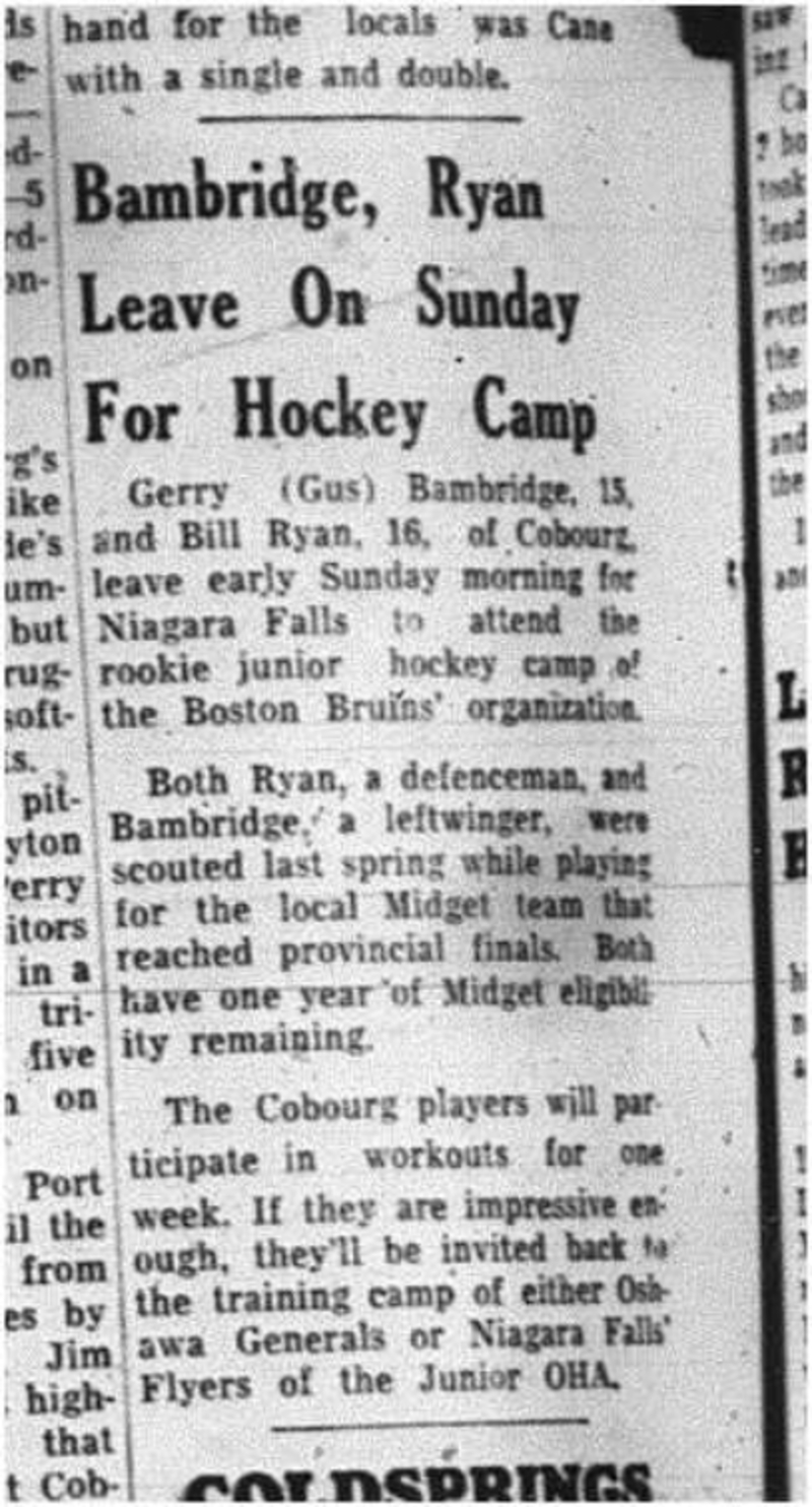 1964-08-26 Hockey - Rookie Junior Hockey Camp - Gerry Bambridge - Bill Ryan
