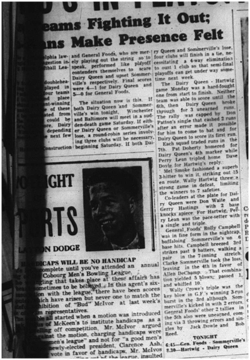 1964-08-26 Softball - Mens - Cobourg Softball League