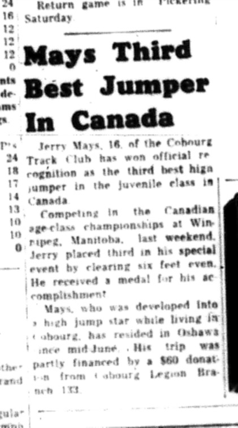 1964-09-02 Track and Field - Boys - High Jump - Jerry Mays - Juvenile Class